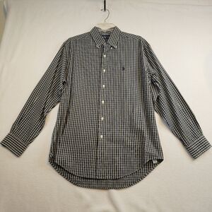 Ralph Lauren Blue, Green  and White Plaid Shirt Size M